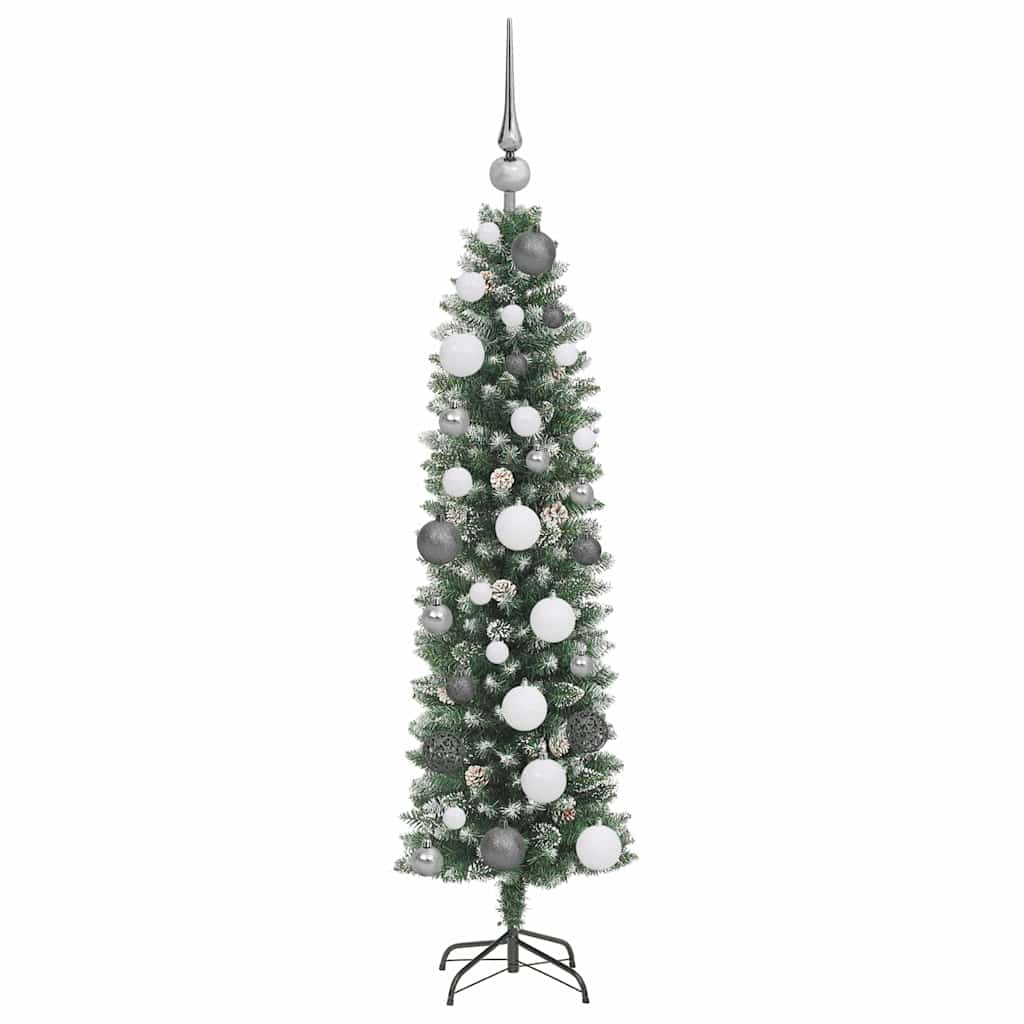 Artificial Slim Christmas Tree with 150 LEDs Green 120 cm